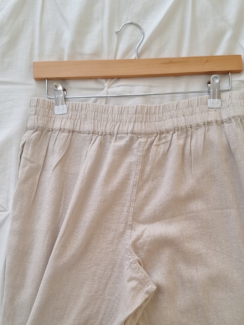 Neutral Wide-Leg Linen Blend Pants/Cropped 26in Inseam Medium - MP - Picture 6 of 7